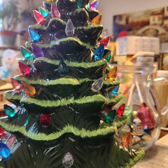 Ceramic Christmas Tree with Multicolor Lights Up Working